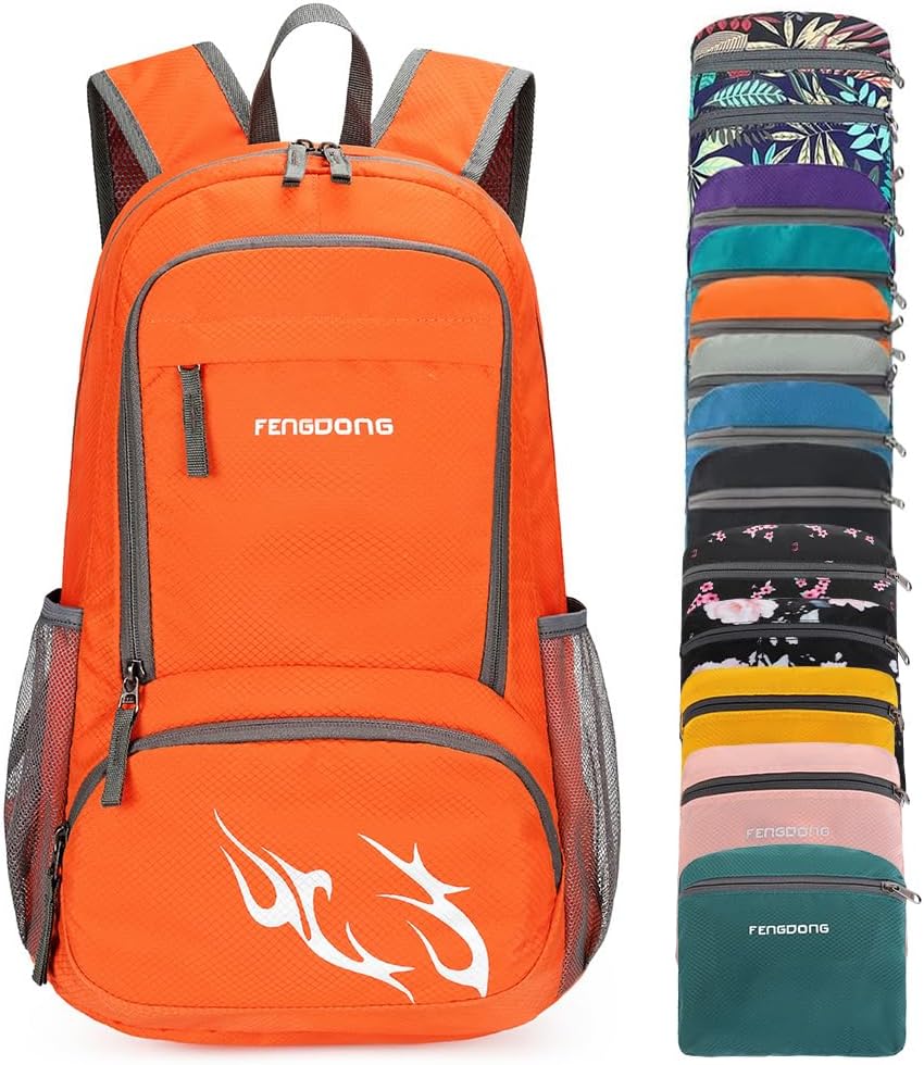 Foldable Backpack Small - FENGDONG 35L ligero plegable impermeable plegable