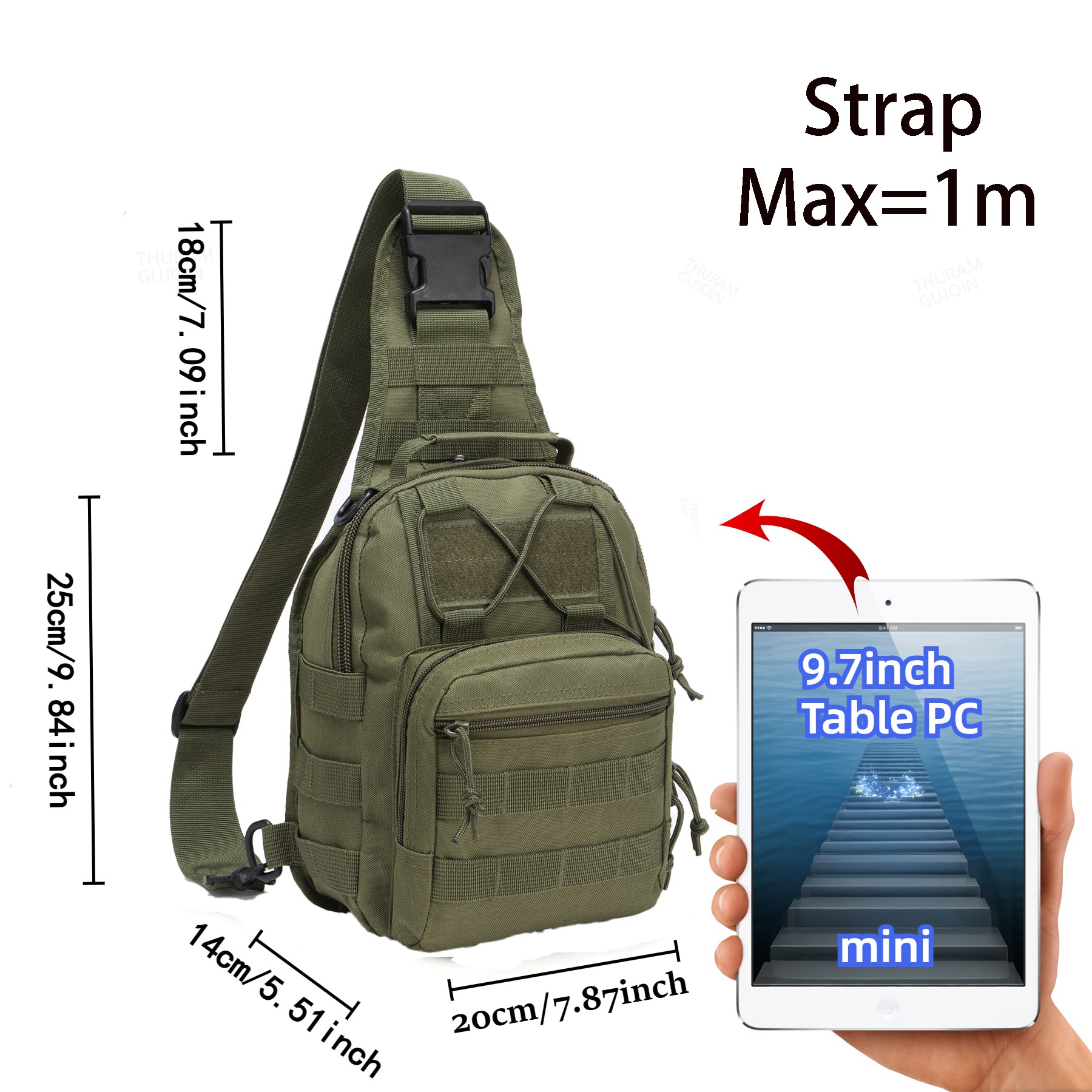 THURAM Mochila táctica para ex - Canvas Backpack Casual reseña y precio