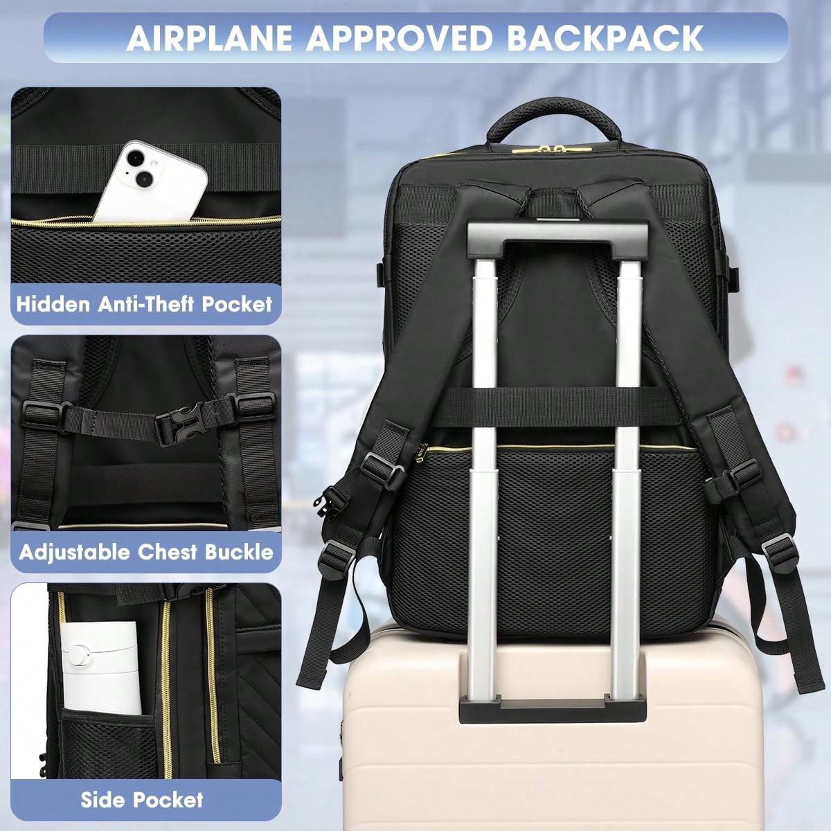Mochila de viaje grande, aprob - Travel Backpack Anti Theft reseña y precio