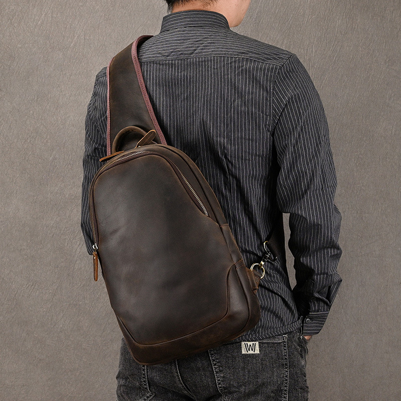 Bolso de pecho de piel de vaca - Leather Backpack Vintage reseña y precio
